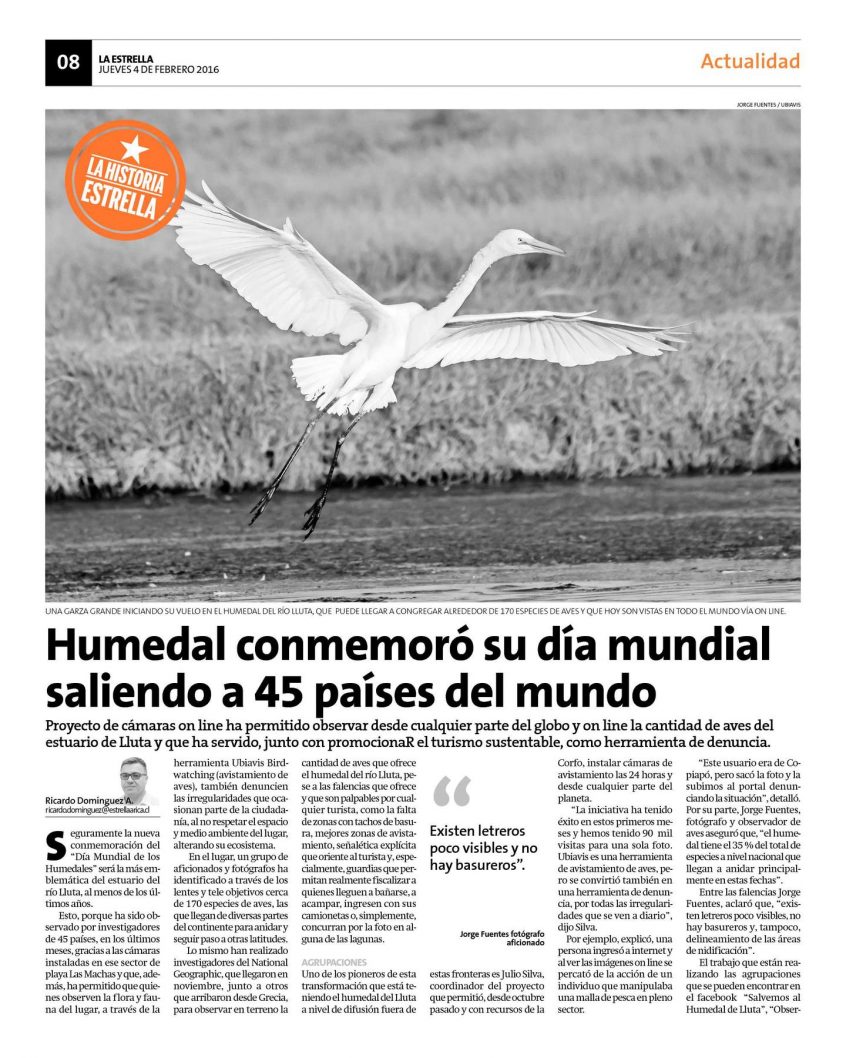 Noticia en La Estrella de Arica